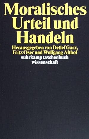 Seller image for Moralisches Urteil und Handeln. (Nr 1393) Taschenbuch Wissenschaft ; for sale by books4less (Versandantiquariat Petra Gros GmbH & Co. KG)