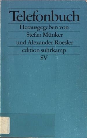Immagine del venditore per Telefonbuch : Beitrge zu einer Kulturgeschichte des Telefons. Edition Suhrkamp ; (Nr 2174) venduto da books4less (Versandantiquariat Petra Gros GmbH & Co. KG)