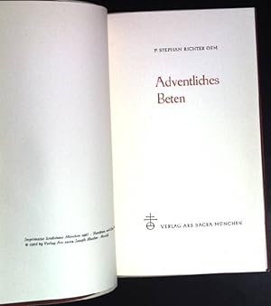 Bild des Verkufers fr Adventliches Beten zum Verkauf von books4less (Versandantiquariat Petra Gros GmbH & Co. KG)