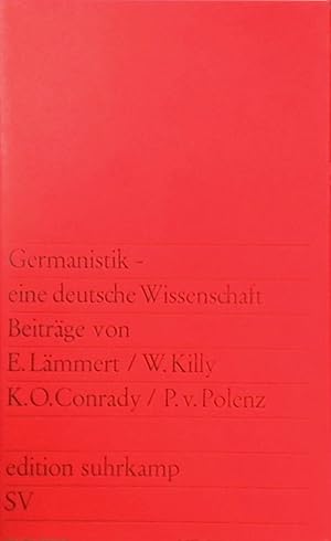 Bild des Verkufers fr Germanistik - eine deutsche Wissenschaft. (Nr 204) zum Verkauf von books4less (Versandantiquariat Petra Gros GmbH & Co. KG)