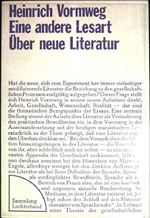 Seller image for Eine andere Leseart ber neue Literatur. (Nr.52) for sale by books4less (Versandantiquariat Petra Gros GmbH & Co. KG)