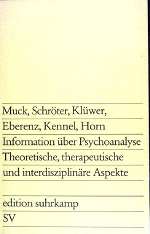 Bild des Verkufers fr Information ber Psychoanalyse : therapeut., theoret. u. interdisziplinre Aspekte. (Nr 648) zum Verkauf von books4less (Versandantiquariat Petra Gros GmbH & Co. KG)