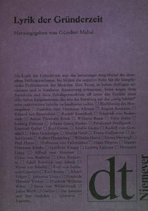 Imagen del vendedor de Lyrik der Grnderzeit. (Nr dt 26) a la venta por books4less (Versandantiquariat Petra Gros GmbH & Co. KG)