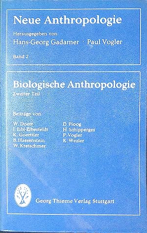 Seller image for Biologische Anthropologie: Zweiter Teil. Flexibles Taschenbuch ANTHROP; Neue Anthropologie - Band 2. for sale by books4less (Versandantiquariat Petra Gros GmbH & Co. KG)