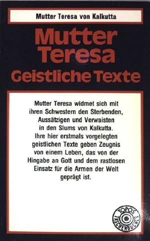 Seller image for Mutter Teresa: Geistliche Texte. (Nr. 58) for sale by books4less (Versandantiquariat Petra Gros GmbH & Co. KG)