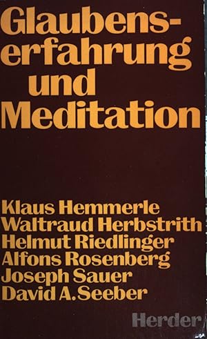 Bild des Verkufers fr Glaubenserfahrung und Meditation. Wege einer neuen Spiritualitt. zum Verkauf von books4less (Versandantiquariat Petra Gros GmbH & Co. KG)
