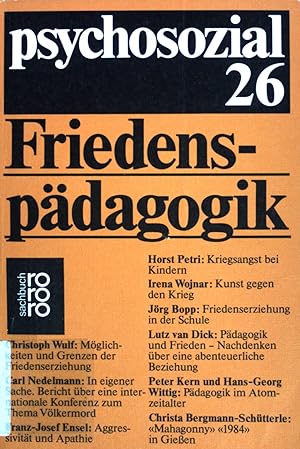 Bild des Verkufers fr Psychosozial 26: Friedenspdagogik. (Nr 7226) zum Verkauf von books4less (Versandantiquariat Petra Gros GmbH & Co. KG)