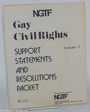 Gay Civil Rights: support statements and resolutions packet; volume 1
