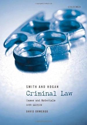 Seller image for Smith and Hogan Criminal Law: Cases and Materials for sale by WeBuyBooks