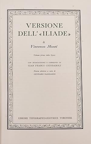 VERSIONE DELL' ILIADE seguito da POESIE