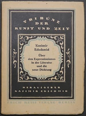 Bild des Verkufers fr ber den Expressionismus in der Literatur und die neue Dichtung. zum Verkauf von Antiquariat Rainer Schlicht