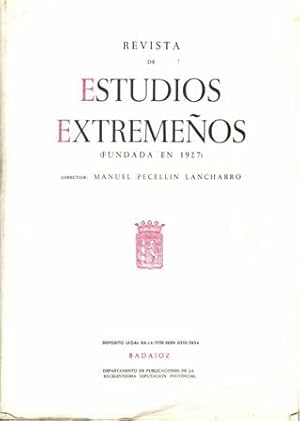 Imagen del vendedor de Revista de Estudios Extremeos. Tomo XLUIV. Num. I, ao 1988. Revista histrica, literaria y artstica. Director: Manuel Pecellin Lancharro. Fundada en 1927. SUMARIO.- Gaspar Morocho Gayo: El testamento de Pedro de Valencia, humanista y cronista de las Indias; Eduardo Barajas: Contribucin al conocimiento del arabismo; Trinidad Iglesias Martn: Arte religioso en Fregenal de la Sierra; Santiago Aragn Mateos: Nobleza local y poder municipal. El Concejo de Cceres en el s. XVIII; Genaro Gmez Calisteo: Barcarrota: una villa de Extremadura en el s. XIX. a la venta por Librera y Editorial Renacimiento, S.A.