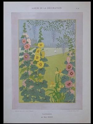PAYSAGE ART NOUVEAU, FLEURS -1898- HENRI GILLET, TAPISSERIE, FRENCH ART NOUVEAU LANDSCAPE, FLOWERS