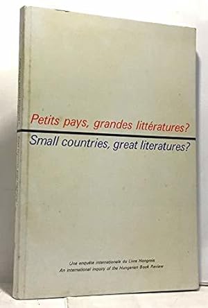 Bild des Verkufers fr Petits pays, grandes littratures? Small countries, great literatures? zum Verkauf von JLG_livres anciens et modernes