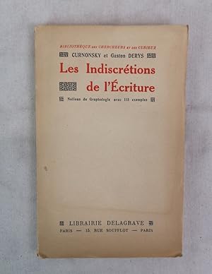 Bild des Verkufers fr Les Indiscrtions de l' Ecriture. Notions de graphologie avec 115 exemples. zum Verkauf von Antiquariat Bler