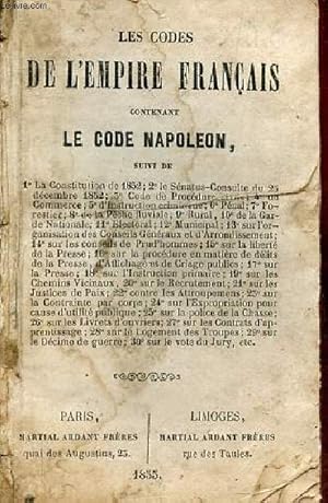 Bild des Verkufers fr Les codes de l'empire franais contenant le code Napolon. zum Verkauf von Le-Livre