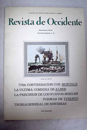 Imagen del vendedor de Revista de Occidente, Ao 1975, n 2:: Marina: Acto I; Bernard Shaw y el problema ingls; Liebana 71; Homenaje a Alfonso Reyes; El caso de Le Fgaro; Amadeo Modigliani; La teora general de sistemas; La previsin de los nuevos misiles estratgicos; Salvad las ballenas; Una novela apocalptica: Abaddn el exterminador de Ernesto Sbato; Un libro y un autor; Los prximos inquilinos; Conversacin con Montale a la venta por Alcan Libros