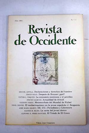 Immagine del venditore per Revista de Occidente, Ao 1982, n 14:: Declaraciones y derechos del hombre; Despus de Breznev qu?; Perspectivas de la economa mexicana ante el auge del petrleo; Actualidad de Orwell; Metamorfosis del mundial de ftbol; El neobarroquismo en la prosa espaola de pre-guerra: el caso de Jos Bergamn; Estados Unidos: periodismo y literatura; La carta del joven obrero; El Toledo de El Greco; Los raros de don Ramn Carande; La democracia liberal y su poca venduto da Alcan Libros