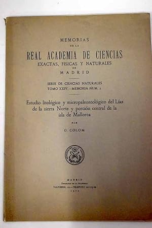 Immagine del venditore per Estudio litolgico y micropaleontolgico del Las de la sierra Norte y porcin central de la isla de Mallorca venduto da Alcan Libros