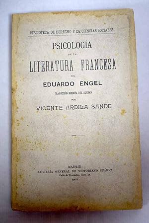 Imagen del vendedor de Psicología de la literatura francesa a la venta por Alcaná Libros