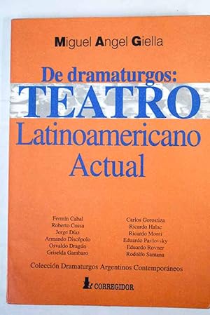 Seller image for De dramaturgos for sale by Alcan Libros