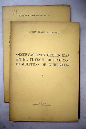 Imagen del vendedor de Observaciones geolgicas en el Flysch cretcico-numulitico de Guipzcoa a la venta por Alcan Libros