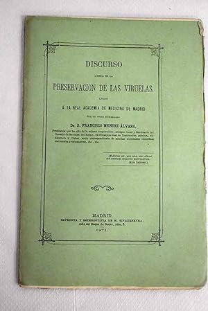 Imagen del vendedor de Discurso acerca de la preservacin de las viruelas a la venta por Alcan Libros