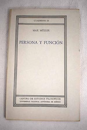 Imagen del vendedor de Persona y funcin a la venta por Alcan Libros