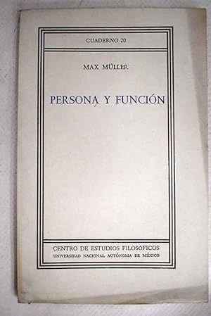 Imagen del vendedor de Persona y funcin a la venta por Alcan Libros