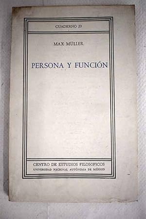 Imagen del vendedor de Persona y funcin a la venta por Alcan Libros