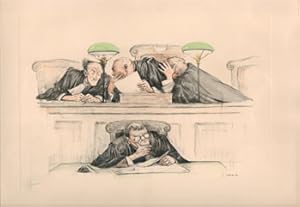 L'accord. Courtroom print by Gaston Hoffmann.