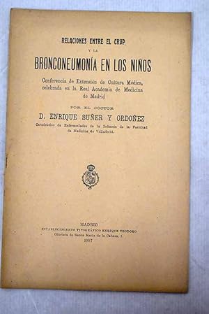 Seller image for Relaciones entre el crup y la bronconeumona en los nios for sale by Alcan Libros