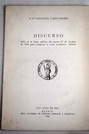 Discurso leído en la junta pública para inaugurar el curso académico 1964-65