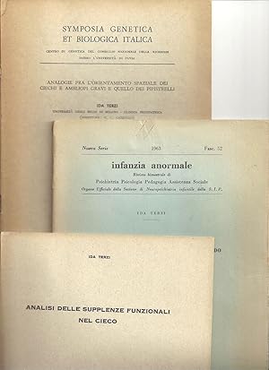 TRE ARTICOLI DI IDA TERZI : Analisi delle supplenze funzionali nel cieco. Acta neurologia. XIII- ...