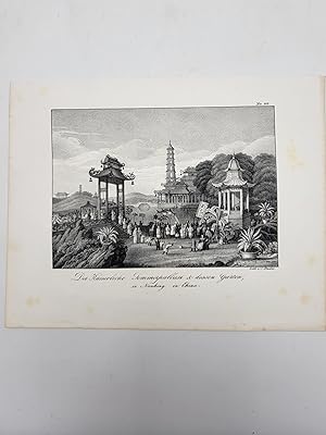 Lithograph print. Der Kaiserliche Sommerpallast und dessen Garten in Nanking.