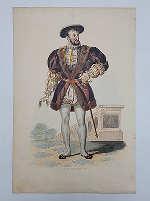 Hand-colored engraving of Francois I.