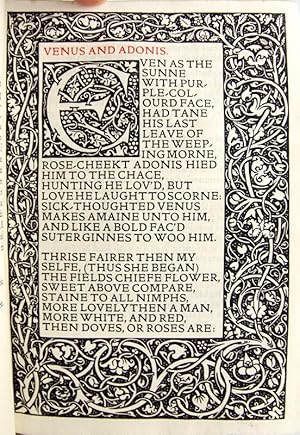 The Poems of William Shakespeare, Printed after the Original Copies of Venus and Adonis, 1593. Th...