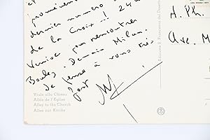 Carte postale autographe signée adressée à André-Philippe Hersin : "24h à Venise pour rencontrer ...