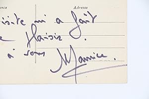 Carte postale autographe signée adressée à André-Philippe Hersin : "Votre visite m'a fait tant de...