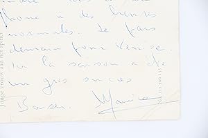 Carte postale autographe signée adressée à André-Philippe Hersin :"Ici la saison d'été a été un g...