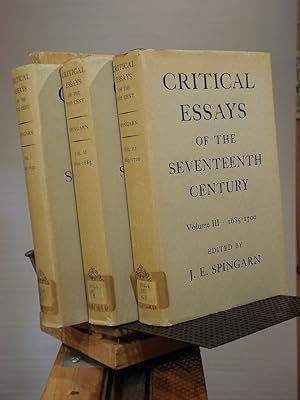 Imagen del vendedor de Critical Essays of the Seventeenth Century (in three volumes) a la venta por Henniker Book Farm and Gifts