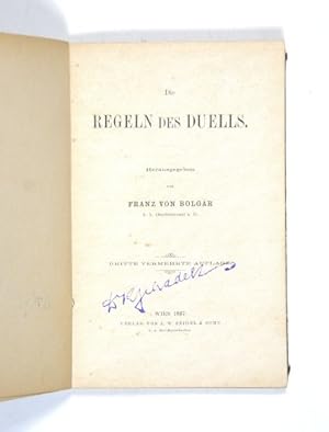 Image du vendeur pour Die Regeln des Duells. 3. verm. Auflage. mis en vente par Versandantiquariat Wolfgang Friebes