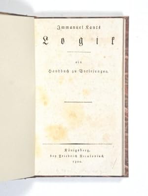 Immanuel Kants Logik. Ein Handbuch zu Vorlesungen.