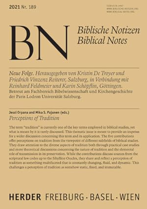 Imagen del vendedor de Perceptions of Tradition. Biblische Notizen. Band 189. a la venta por A43 Kulturgut