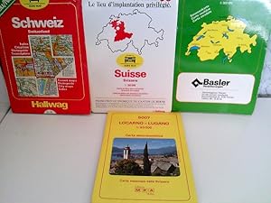 Konvolut bestehend aus 4 Karten, zum Thema: Strassenkarten Schweiz.