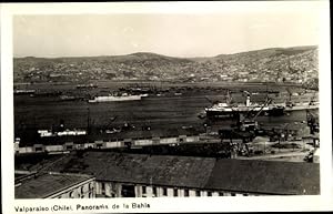 Bild des Verkufers fr Foto Ansichtskarte / Postkarte Valparaso Chile, Panorama de la Bahia zum Verkauf von akpool GmbH