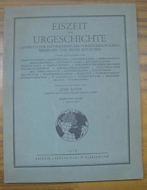 Bild des Verkufers fr Eiszeit und Urgeschichte. Siebenter ( 7. ) Band, I. und II. Heft in einem. - Jahrbuch fr Erforschung des vorgeschichtlichen Menschen und seines Zeitalters. - Aus dem Inhalt: B. v. Richthofen - Altsteinzeitliche Funde aus der Provinz Oberschlesien / Lothar F. Zotz: Die Feuersteinkultur von Lavenstedt nebst einigen anderen Silexkulturen und deren Beziehungen zum palo-mesolithischen System von Schwantes / Valerian Gromoff: ber die Spuren einer postglazialen Ingression der Seen in den Obj- und Jenisseimndungen. zum Verkauf von Antiquariat Carl Wegner