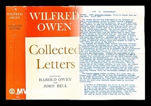 Image du vendeur pour Wilfred Owen : collected letters / edited by Harold Owen and John Bell mis en vente par MW Books