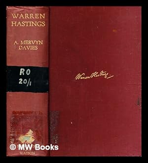 Bild des Verkufers fr Warren Hastings : maker of British India / by A. Mervyn Davies ; with a foreword by the Rt. Hon. Viscount Sankey zum Verkauf von MW Books