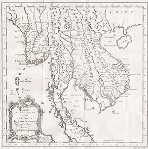 "Carte des Royaumes de Siam, de Tunquin, Pegu, Ava, Aracan &c." - Thailand Malaysia Vietnam Laos ...